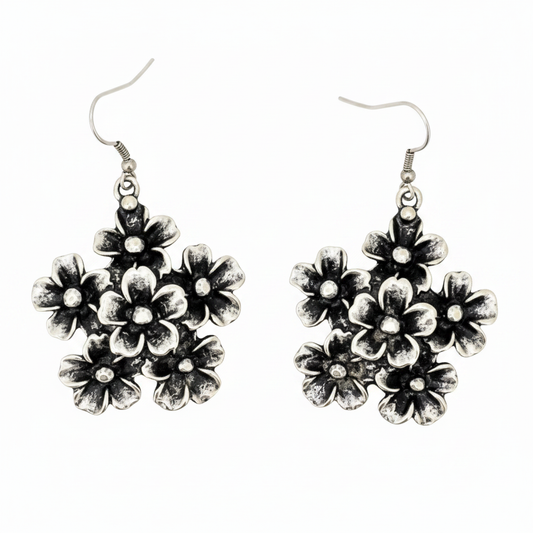 pendiente zamak flor trebol exclusivo  mujer joyeria osnor zamak