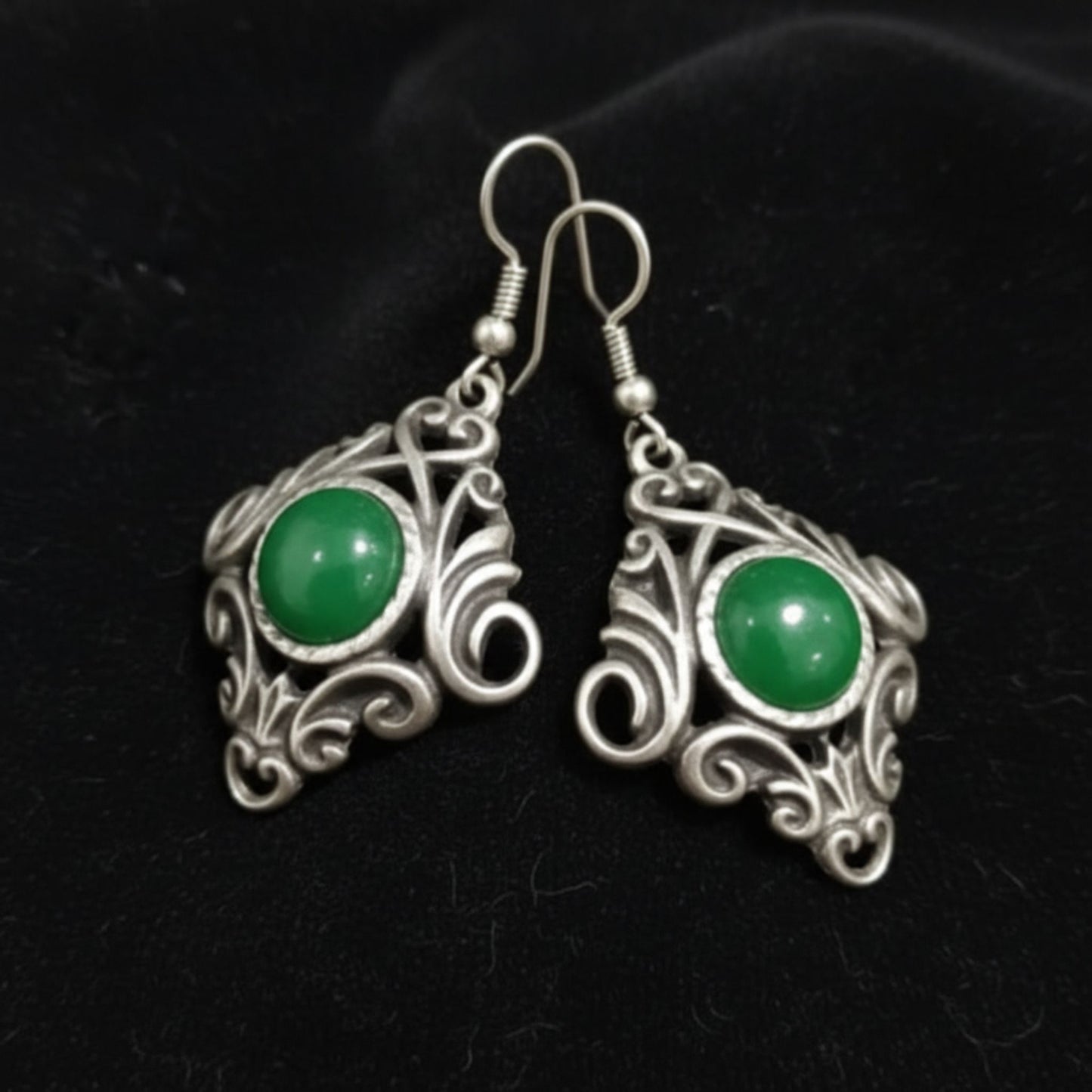 Pendientes zamak Joyería Osnor con circonitas  verde - hipoalergénico