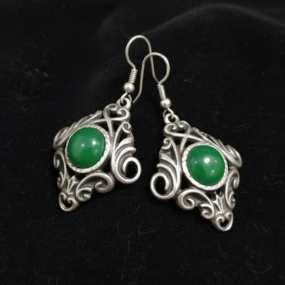 Pendientes zamak Joyería Osnor con circonitas  verde - hipoalergénico