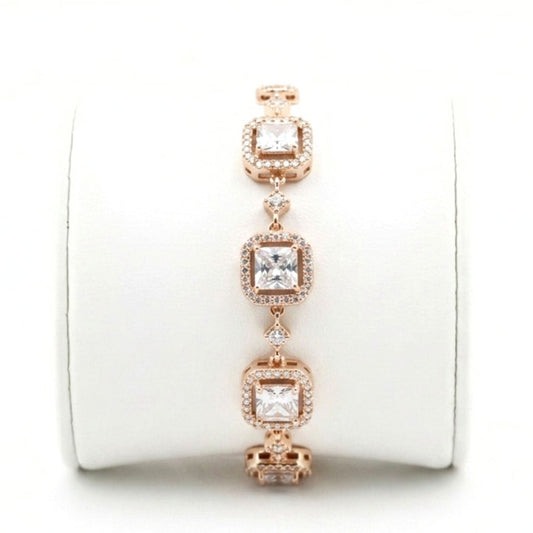 Pulsera Brazalete mujer de acero inoxidable rosa diseño joyería osnor moda mujer 