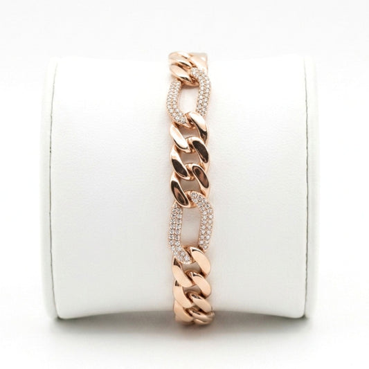 Pulsera acero rosa unisex diseño joyería osnor moda moderno 