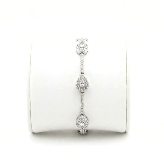 Pulsera de mujer de acero inoxidable plateado diseño joyería osnor 