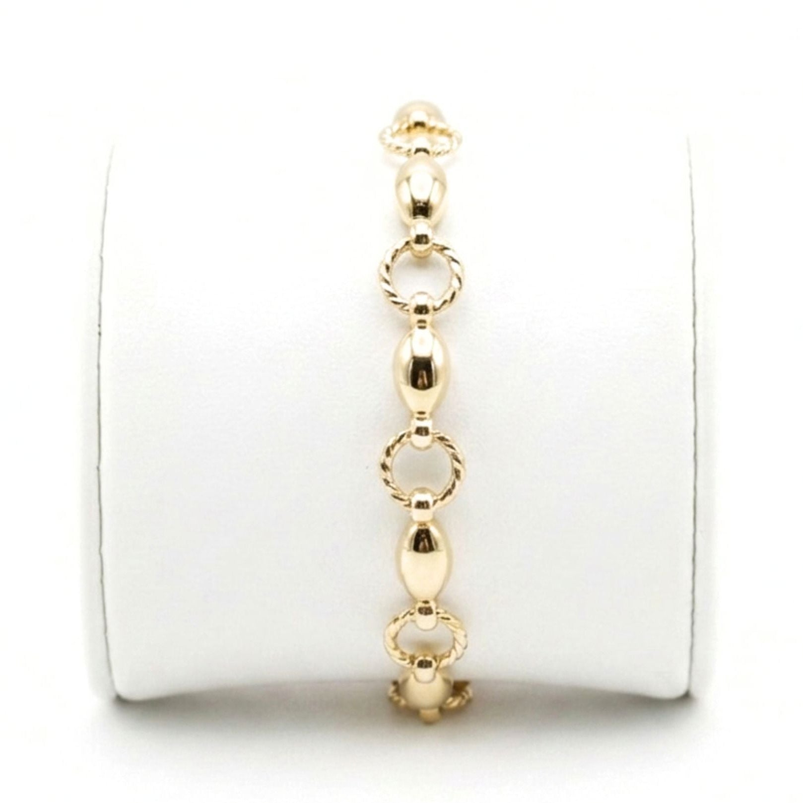 Pulsera de acero inoxidable chapado oro 14ktes dorado 