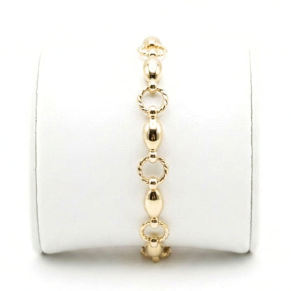 Pulsera de acero inoxidable chapado oro 14ktes dorado 