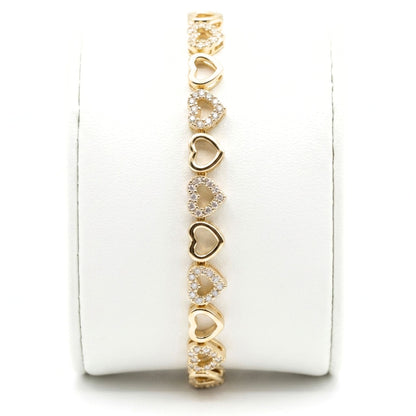 Pulsera acero dorado diseño mujer joyería osnor corazon