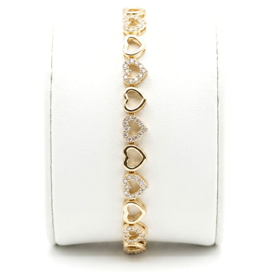 Pulsera acero dorado diseño mujer joyería osnor corazon