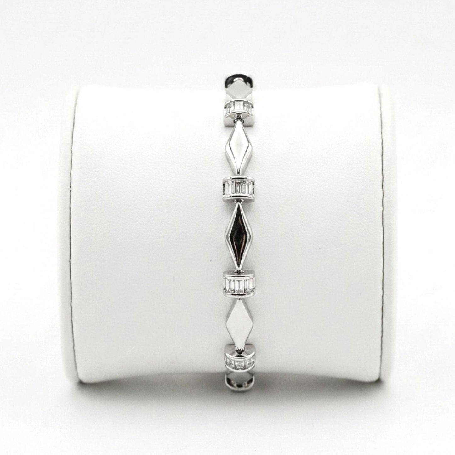 Pulsera de acero inoxidable plateado mujer diseño joyería osnor 