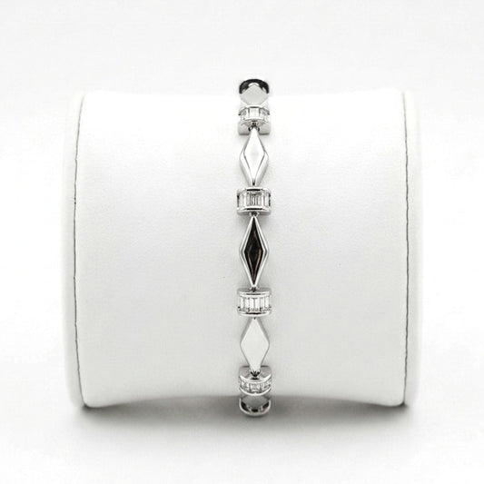 Pulsera de acero inoxidable plateado mujer diseño joyería osnor 
