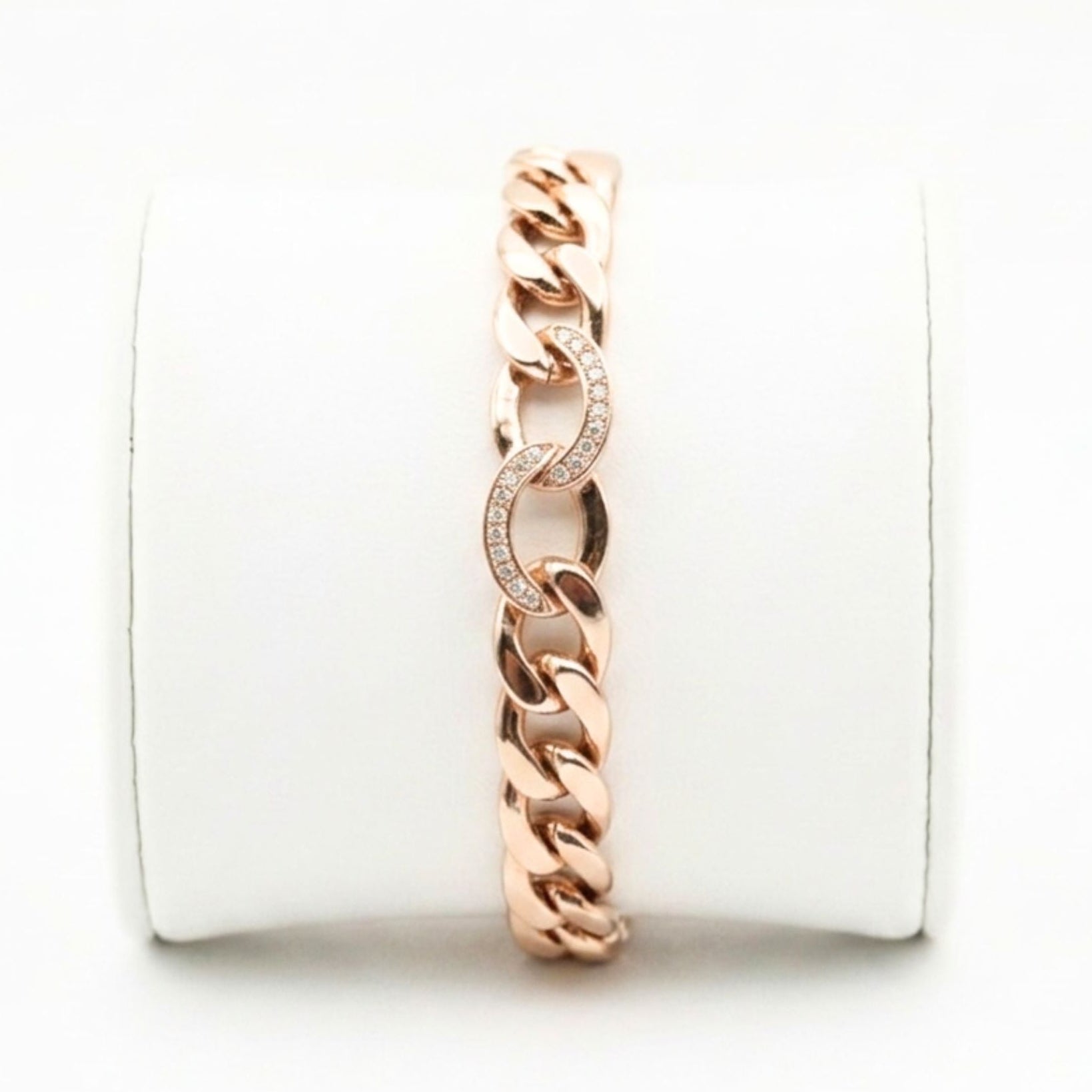 Pulsera acero inoxidable rosa unisex diseño joyería osnor moda moderno 