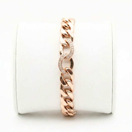 Pulsera acero inoxidable rosa unisex diseño joyería osnor moda moderno 