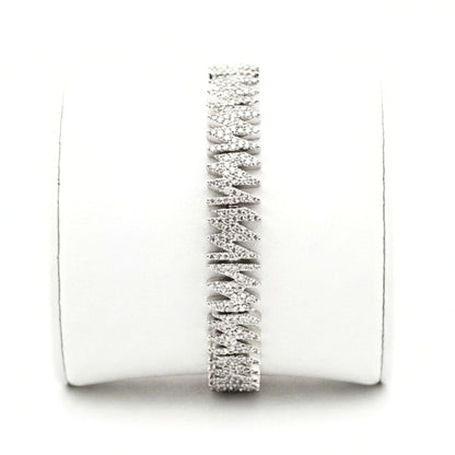 Pulsera de acero inoxidable plateado mujer diseño joyería osnor lujo