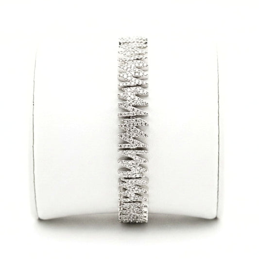 Pulsera de acero inoxidable plateado mujer diseño joyería osnor lujo