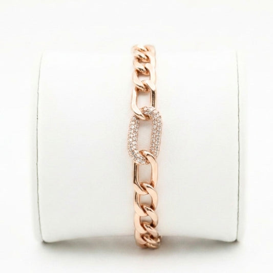 Pulsera acero inoxidable rosa unisex diseño joyería osnor moda 
