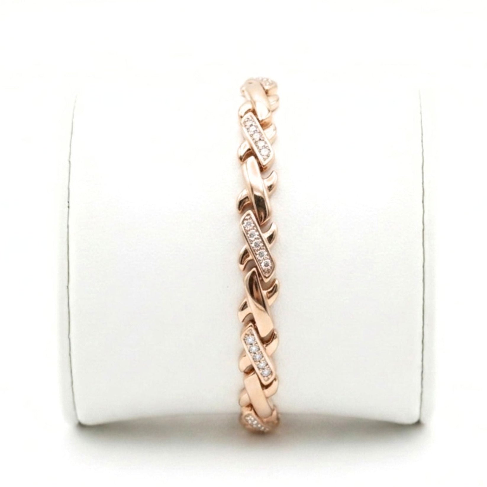 Pulsera acero inoxidable rosa unisex diseño joyería osnor moda moderno elegante 