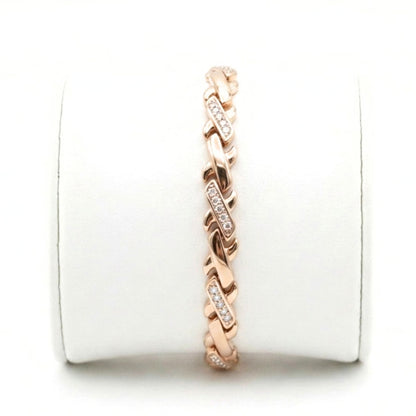 Pulsera acero inoxidable rosa unisex diseño joyería osnor moda moderno elegante 