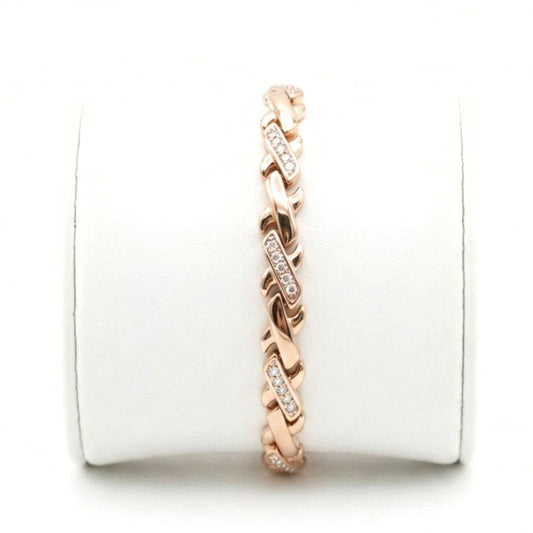 Pulsera acero inoxidable rosa unisex diseño joyería osnor moda moderno elegante 