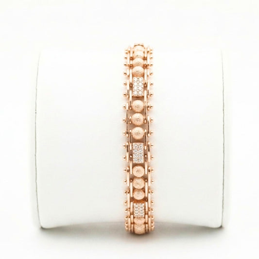 Pulsera acero inoxidable rosa unisex diseño joyería osnor moda 