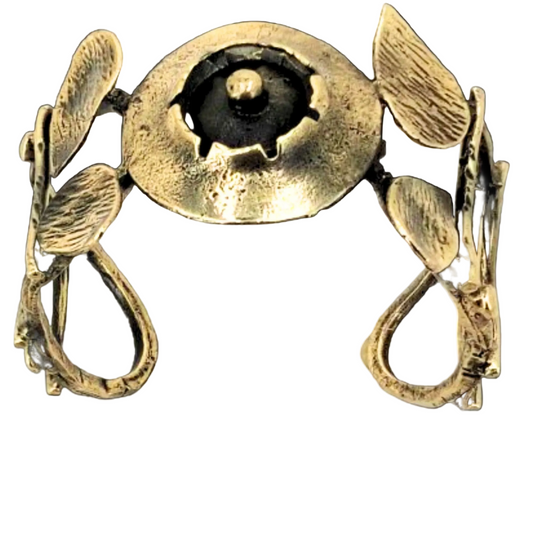 Brazalete Bronce Dorado Envejecido Calado – Diseño Artesanal Exclusivo
