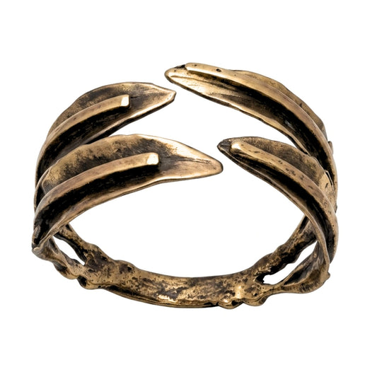 Pulsera Brazalete mujer diseño joyería osnor moda moderno elegante bronce dorado envejecido vintage volumen 