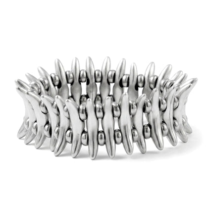 Pulsera Brazalete Zamak Elástica con Nylon - Diseño Espinas Moderno Unisex