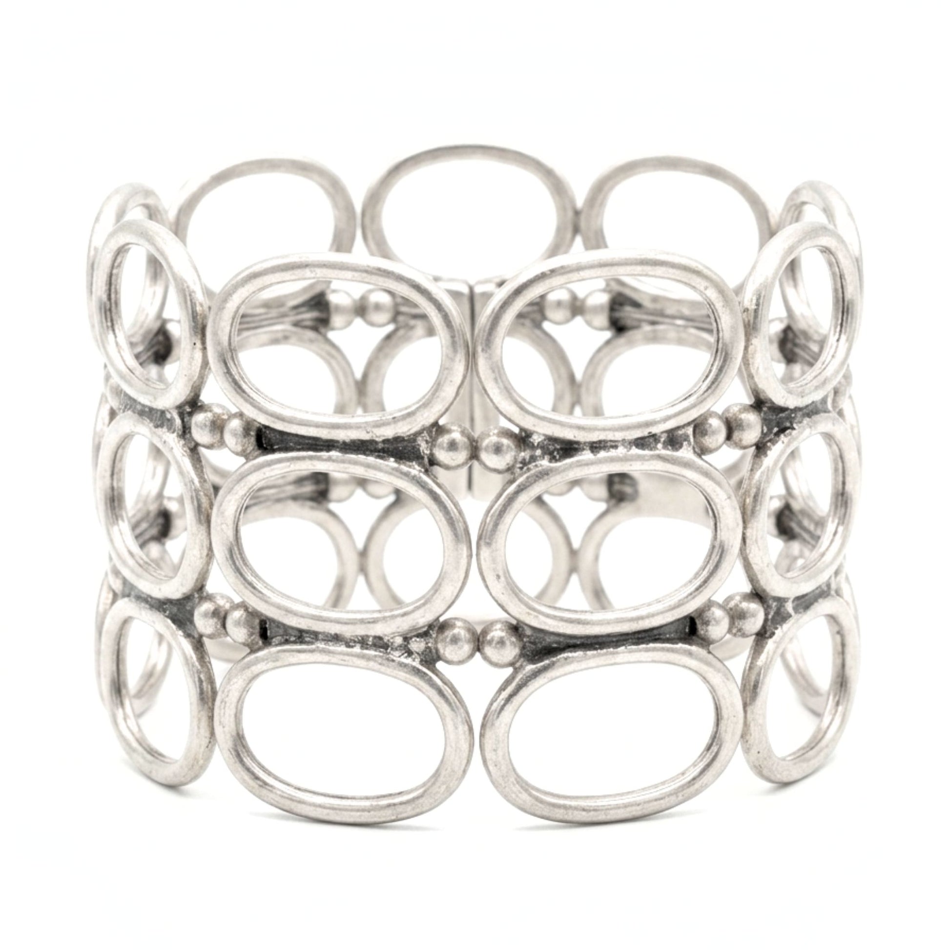 Pulsera brazalete de zamak unisex volumen diseño joyería osnor moda moderno elegante boda fiesta glamour lujo elegante diario 