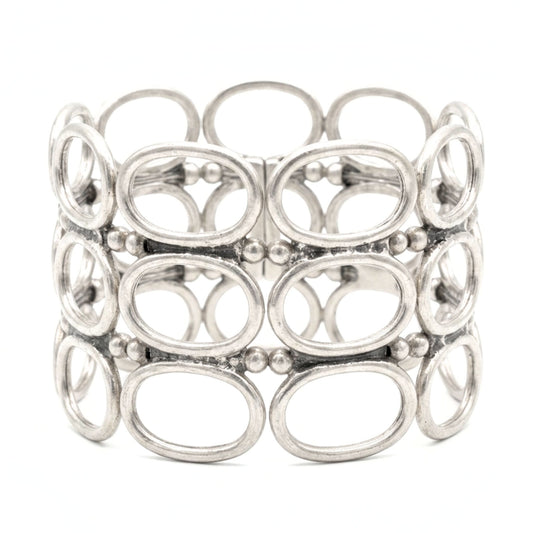 Pulsera brazalete de zamak unisex volumen diseño joyería osnor moda moderno elegante boda fiesta glamour lujo elegante diario 