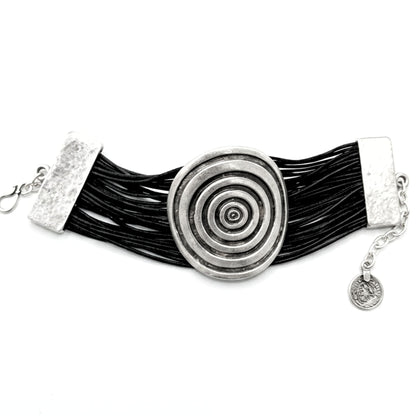 Pulsera Brazalete Zamak aleación de 4 metales zinc aluminio magnesio y cobre hipoalergénico plateado diseño joyería osnor moda moderno elegante boda fiesta glamour lujo elegante 
