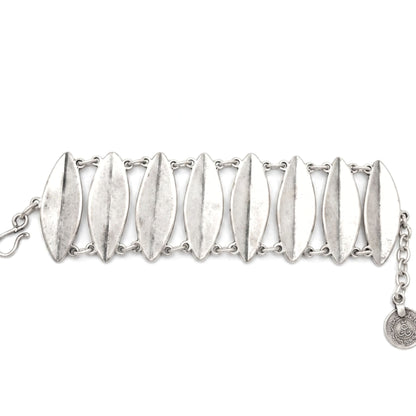 Pulsera Brazalete mujer zamak aleación de 4 metales zinc magnesio y cobre hipoalergénico plateado diseño joyería osnor moda moderno elegante boda fiesta fashion glamour lujo mujer diferente exclusivo 