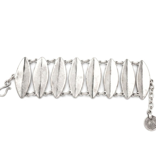 Pulsera Brazalete mujer zamak aleación de 4 metales zinc magnesio y cobre hipoalergénico plateado diseño joyería osnor moda moderno elegante boda fiesta fashion glamour lujo mujer diferente exclusivo 