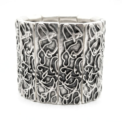 Pulsera Brazalete Zamak unisex volumen diseño joyería osnor moda moderno elegante boda fiesta fashion glamour lujo exclusivo hipoalergénico 