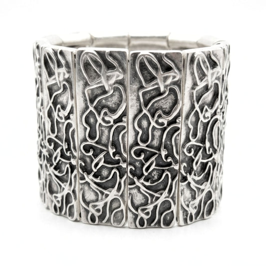 Pulsera Brazalete Zamak unisex volumen diseño joyería osnor moda moderno elegante boda fiesta fashion glamour lujo exclusivo hipoalergénico 