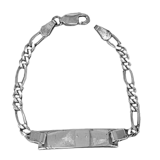 Pulsera Esclava Infantil Plata con Chapa Cadena Cartier 3x1. Joyeria Osnor