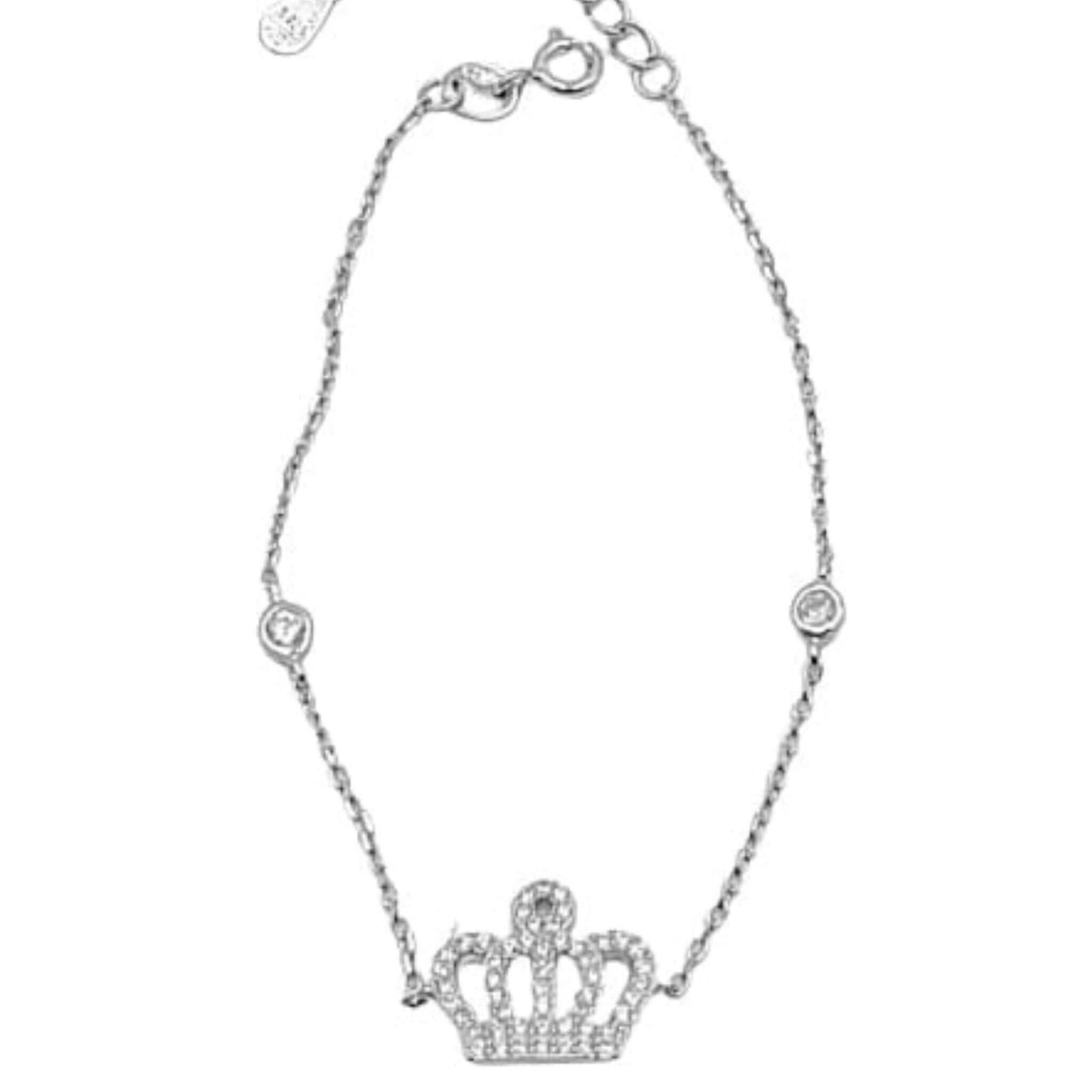 Pulsera Corona · Plata con Rodio y Circonitas Blancas. Joyeria Osnor