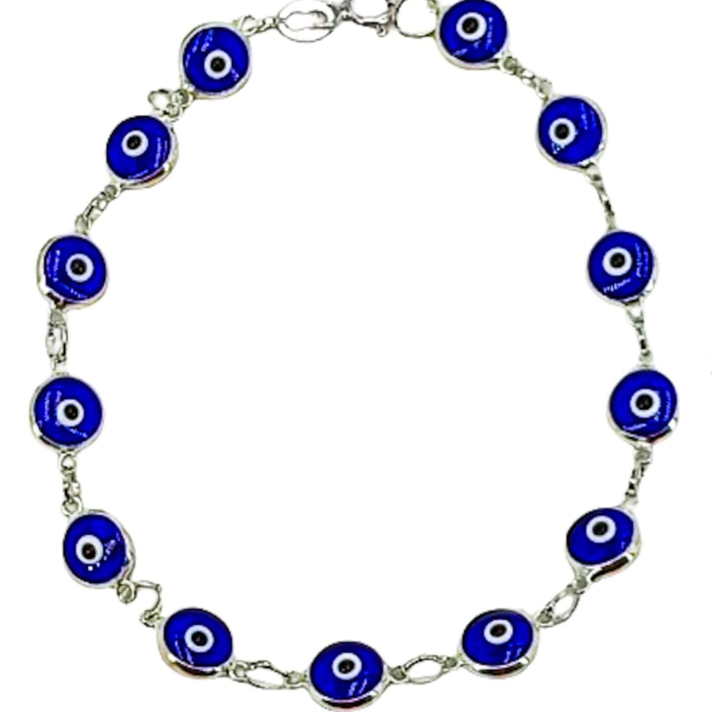 Pulsera de Plata con Ojo Turco Azul Oscuro — Protección y Elegancia. Joyeria Osnor