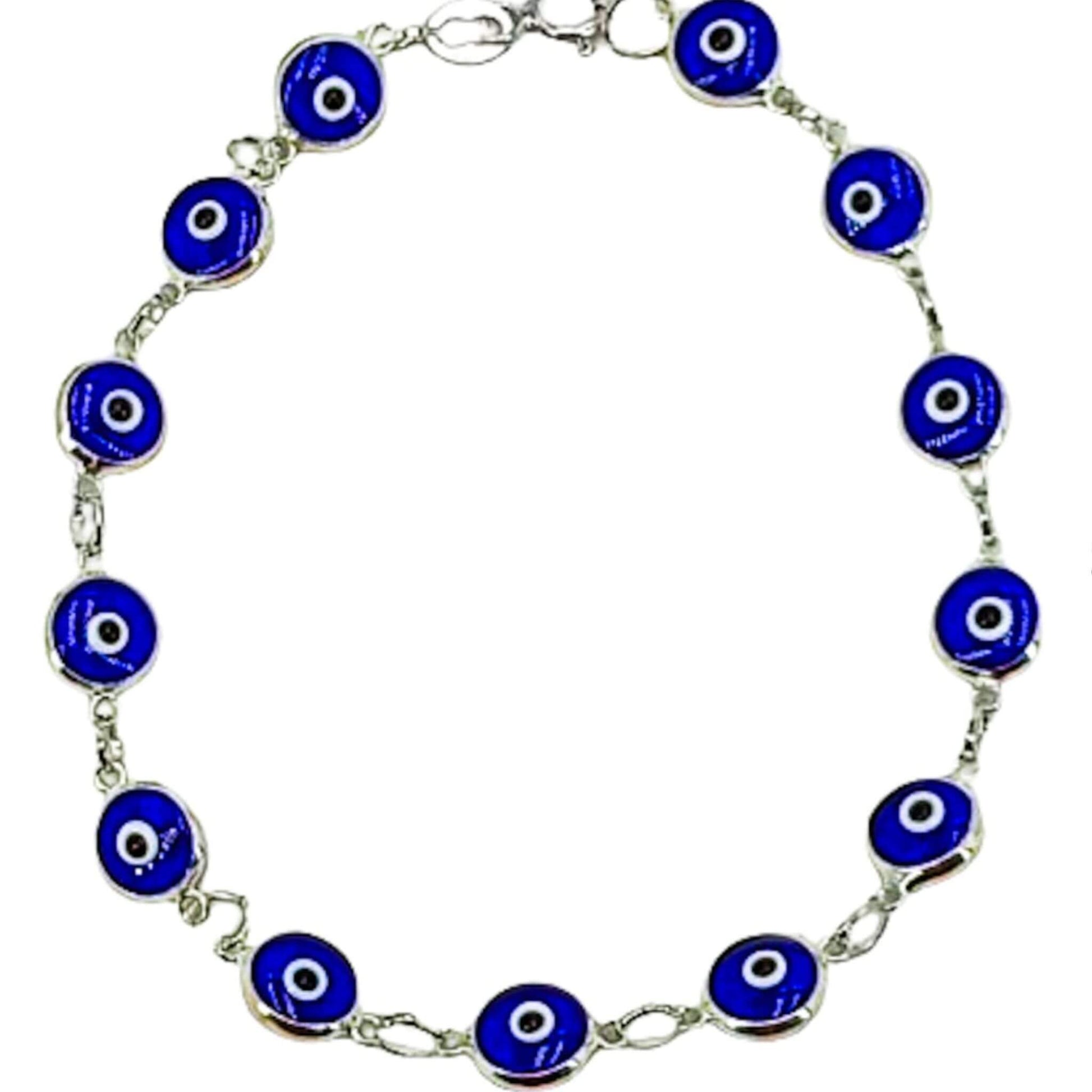 Pulsera de Plata con Ojo Turco Azul Oscuro — Protección y Elegancia. Joyeria Osnor