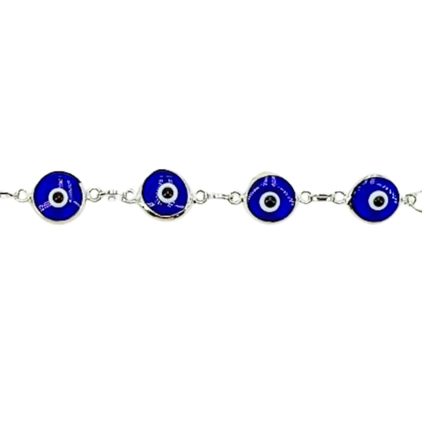Pulsera de Plata con Ojo Turco Azul Oscuro — Protección y Elegancia. Joyeria Osnor