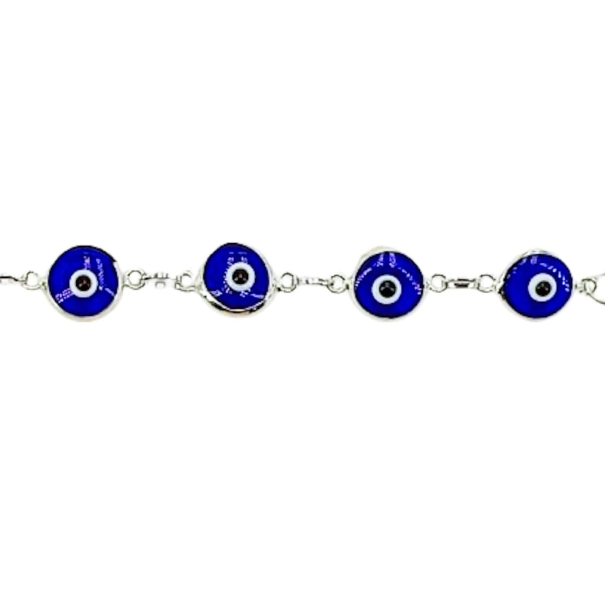 Pulsera de Plata con Ojo Turco Azul Oscuro — Protección y Elegancia. Joyeria Osnor