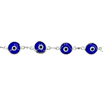 Pulsera de Plata con Ojo Turco Azul Oscuro — Protección y Elegancia. Joyeria Osnor