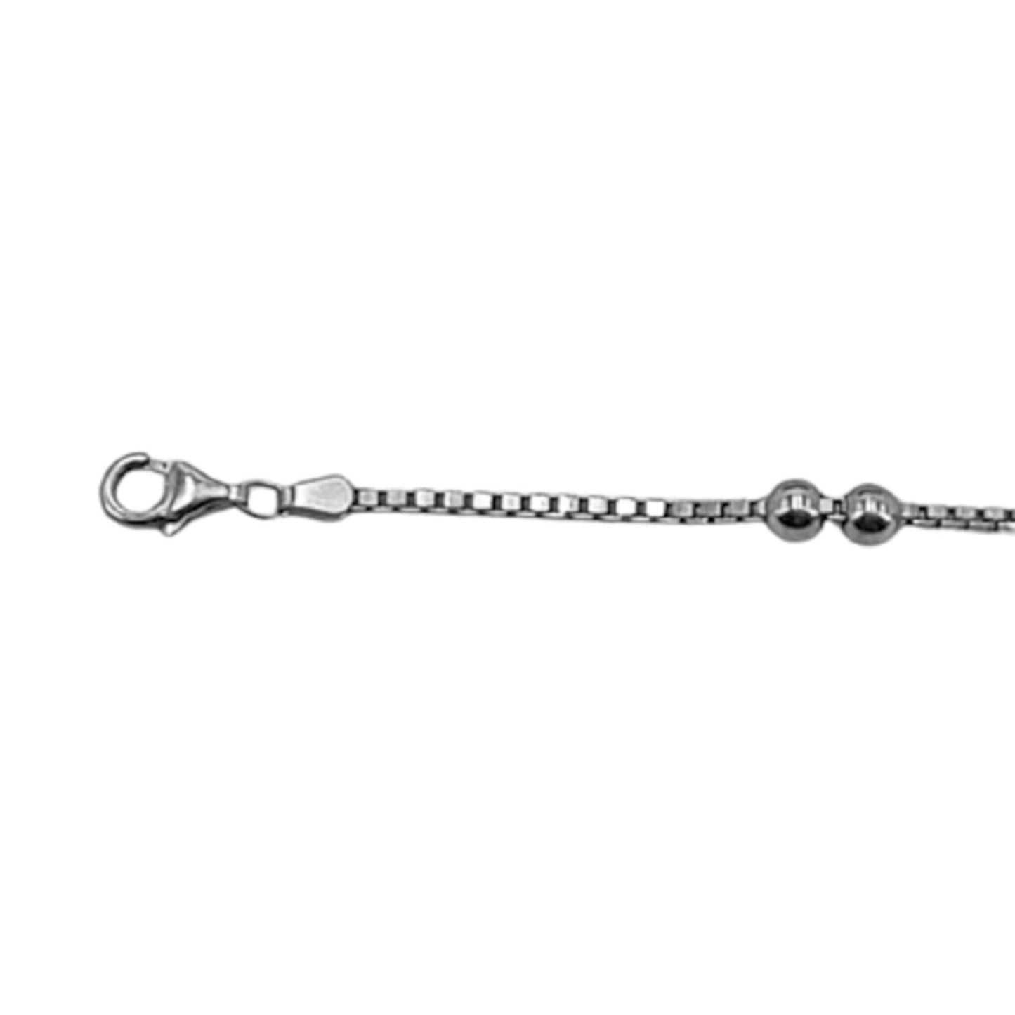 Pulsera Plata Cadena Veneciana con Bolas · Acabado Rodio Brillante. Joyeria Osnor