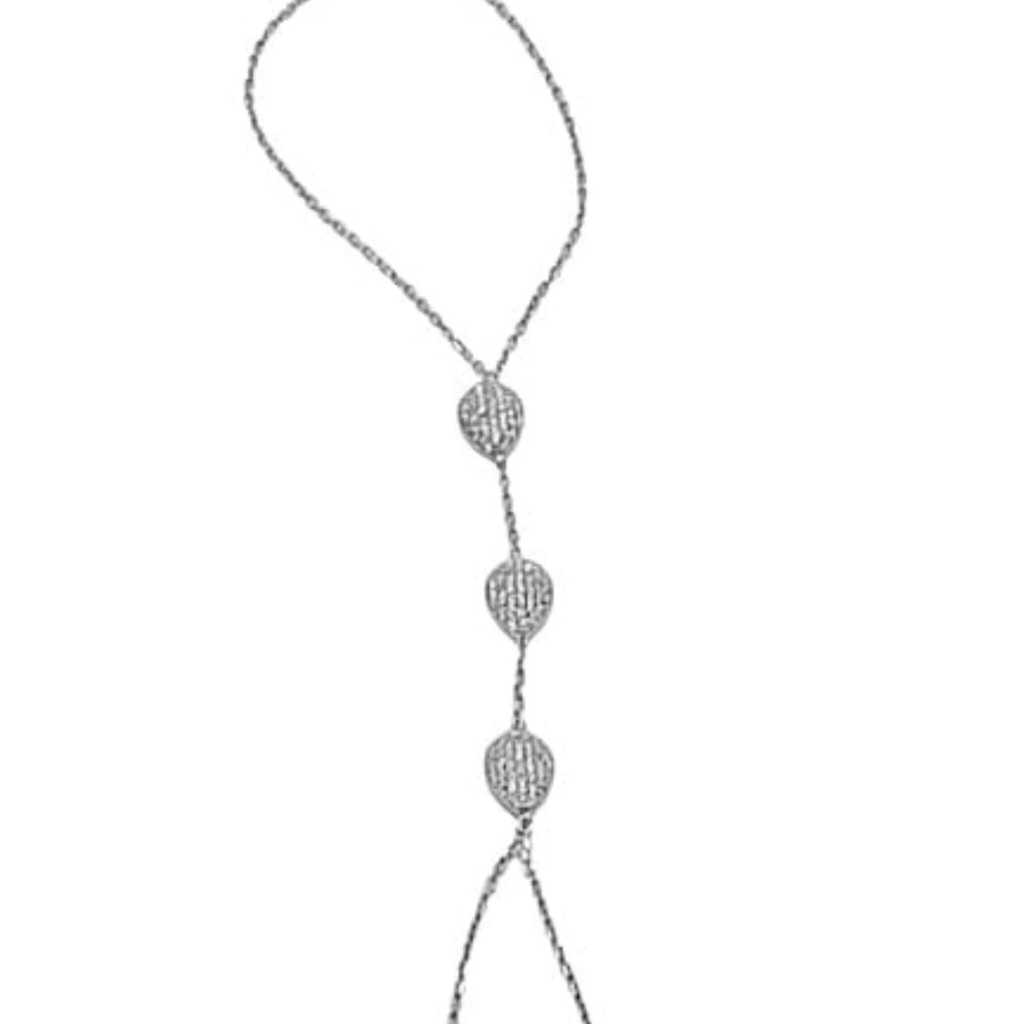 Pulsera de Dedo con Circonitas - Plata con Baño de Rodio. Joyeria Osnor