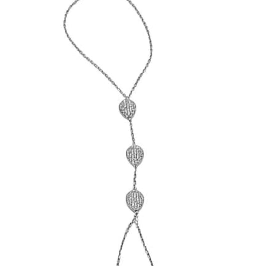Pulsera de Dedo con Circonitas - Plata con Baño de Rodio. Joyeria Osnor