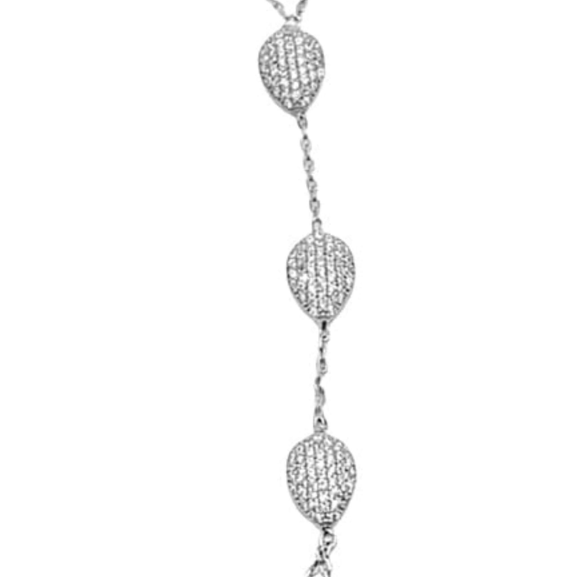 Pulsera de Dedo con Circonitas - Plata con Baño de Rodio. Joyeria Osnor