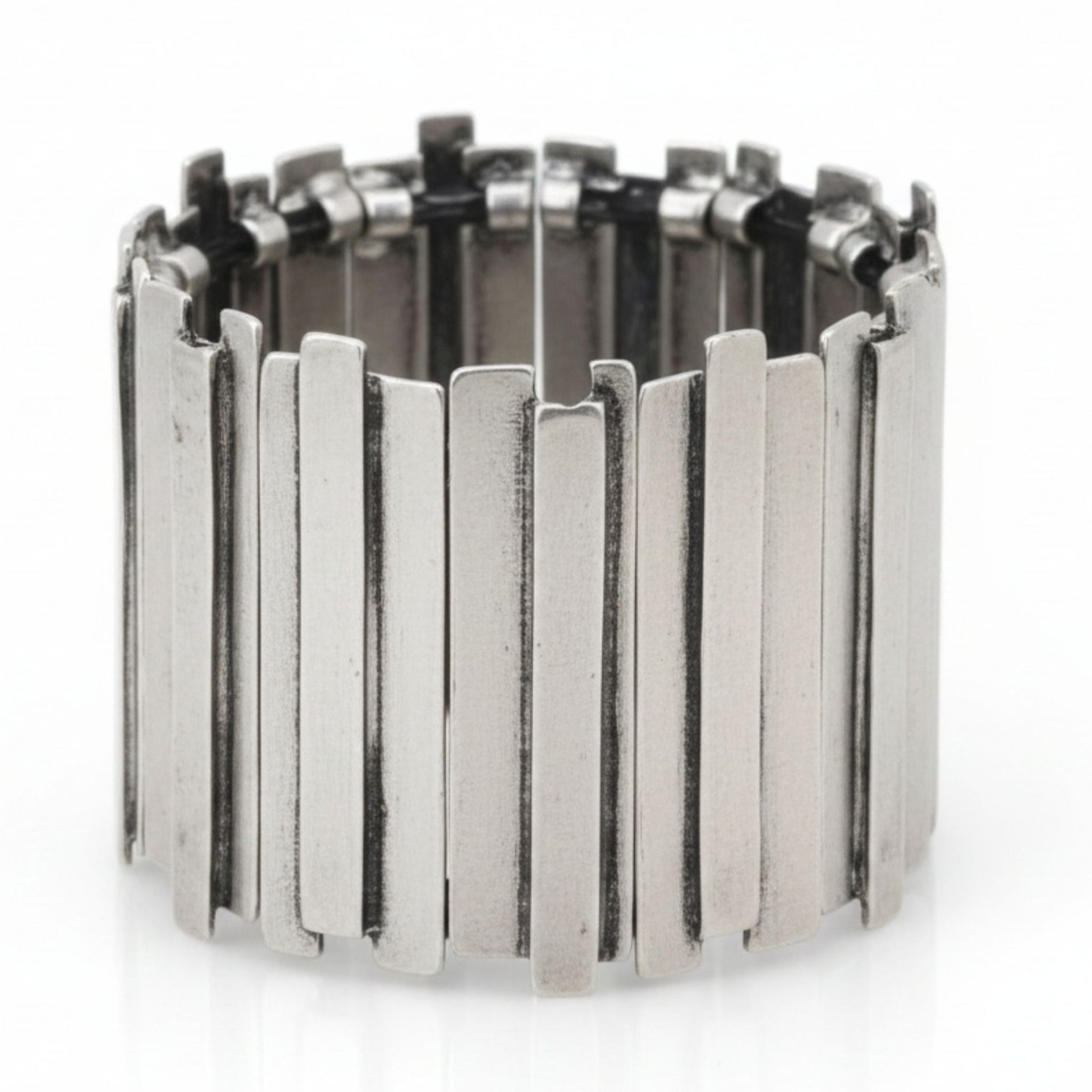 Pulsera Brazalete Zamak Barras Plateadas Unisex. Joyeria Osnor