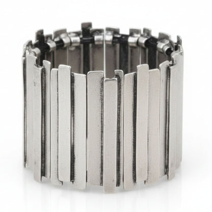 Pulsera Brazalete Zamak Barras Plateadas Unisex. Joyeria Osnor