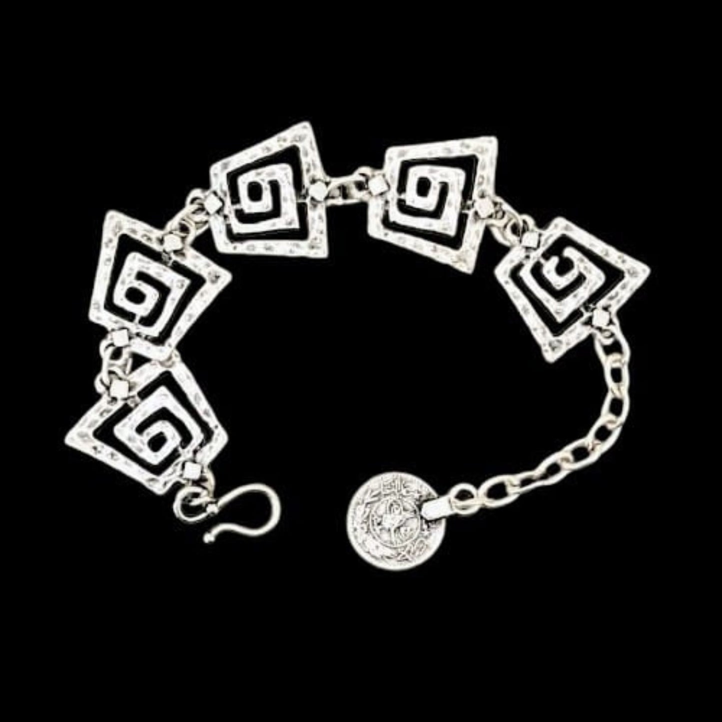 Pulsera Zamak espirales griegas extensible hipoalergénica Joyería Osnor