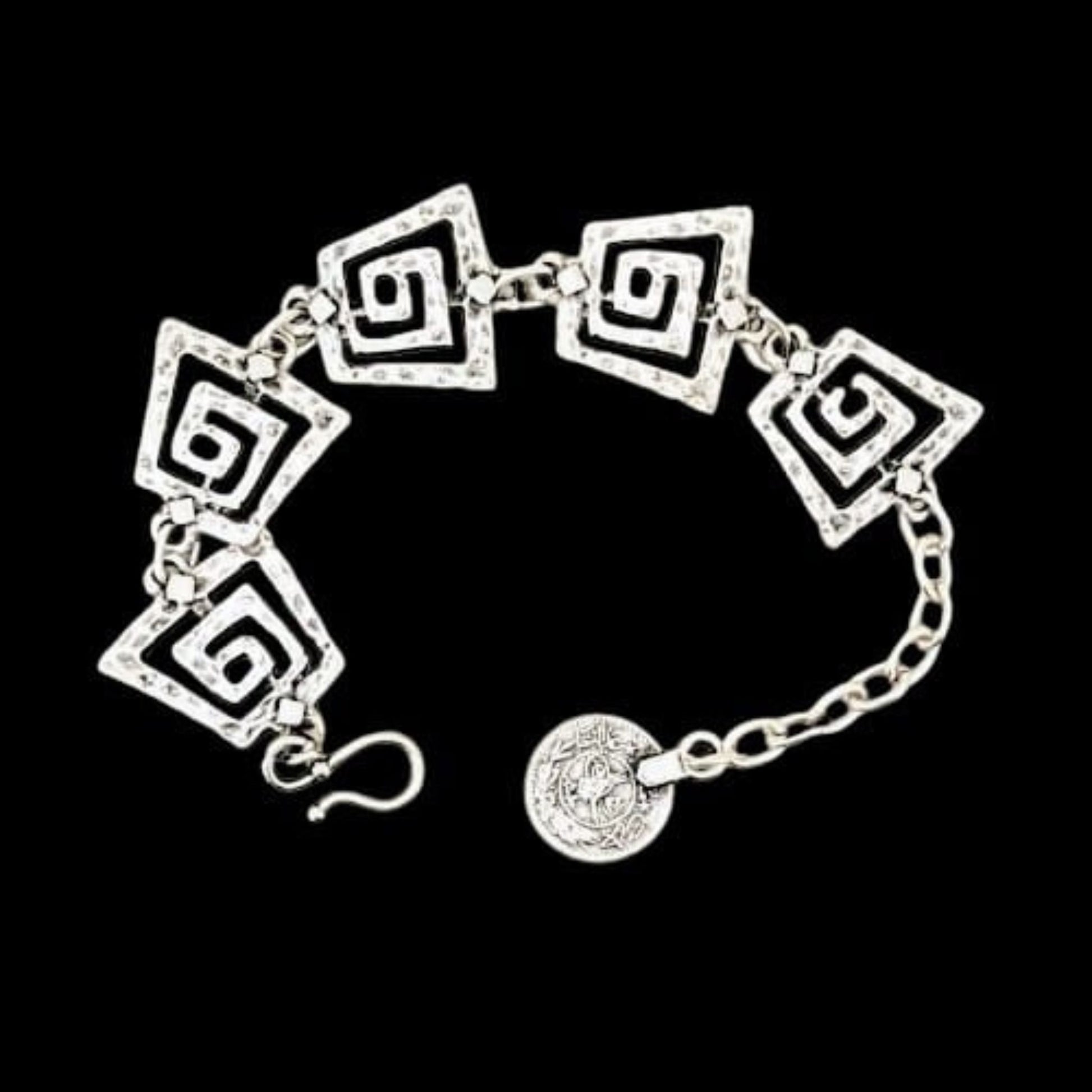 Pulsera Zamak espirales griegas extensible hipoalergénica Joyería Osnor