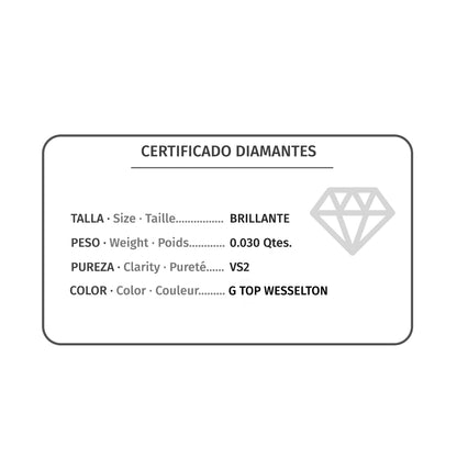 18K SORTIJA ABIERTA ORO ROSA DIAMANTES DE LABORATORIO 0,030QTS.G-VS2. CUERPO REDONDO 1 MM