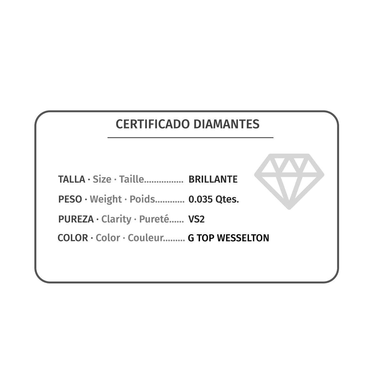 18K GARGANTILLA ORO BLANCO CHATON 5,5 MM DIAMANTE NATURAL 0,035 QTS. H-I CADENA 42CM